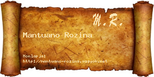 Mantuano Rozina névjegykártya